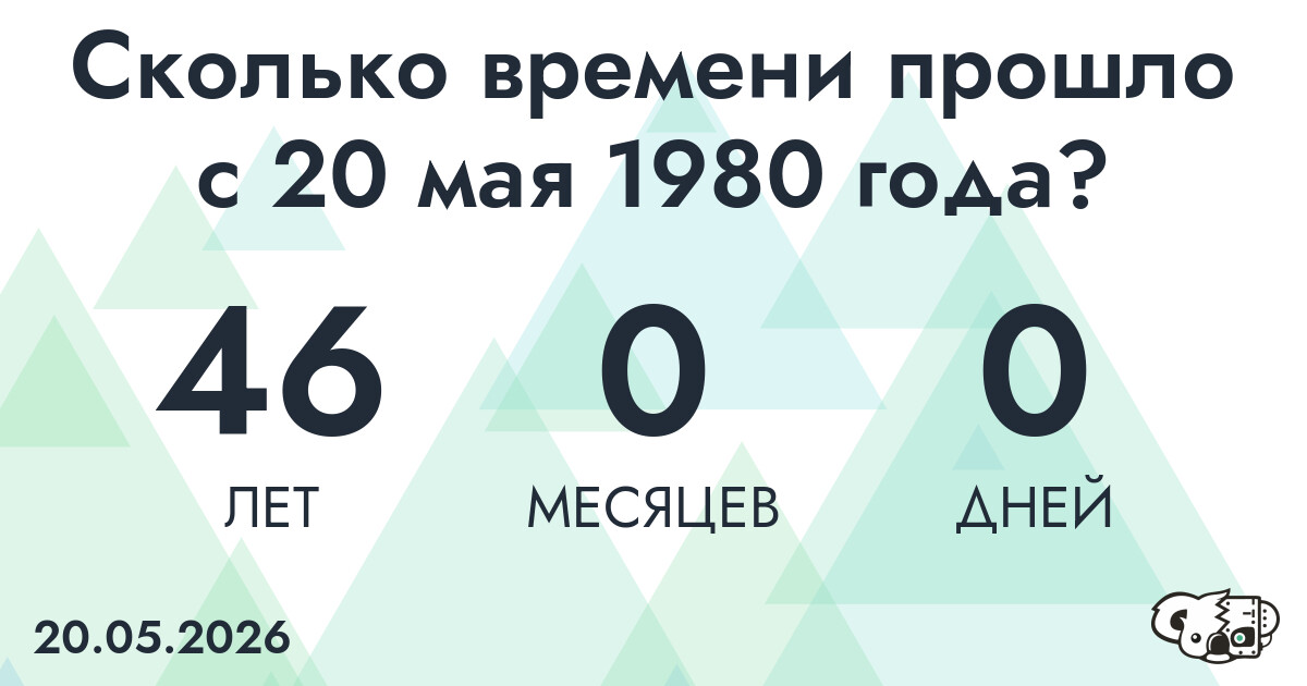 Сколько времени прошло с 20 мая 1980 года