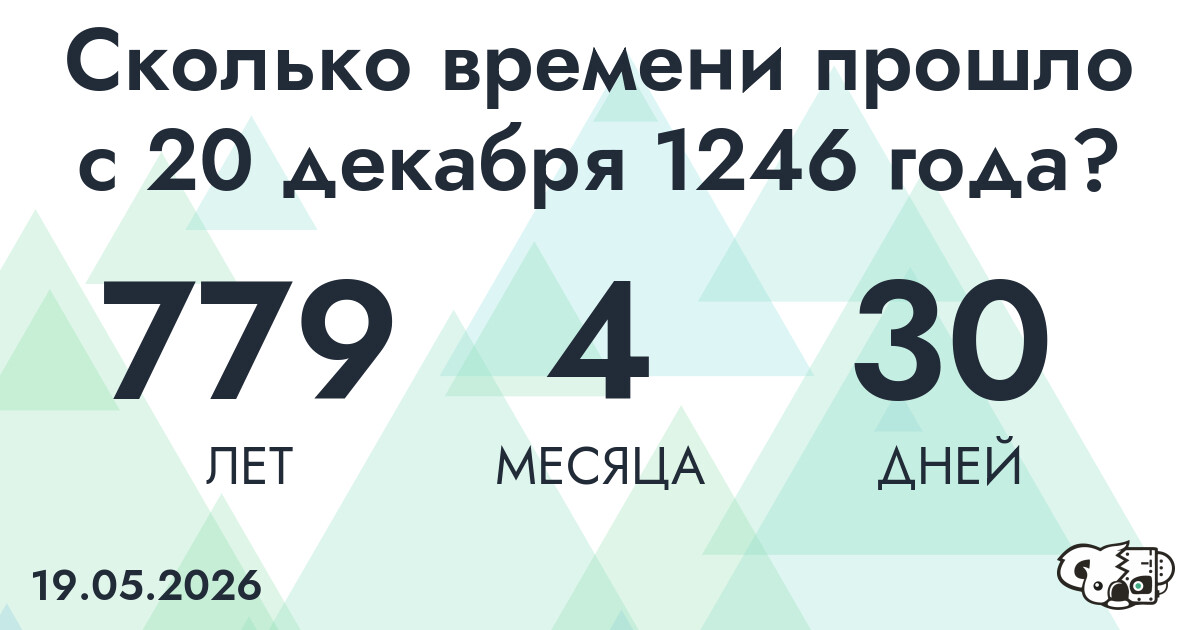 Сколько времени прошло с 20 декабря 1246 года