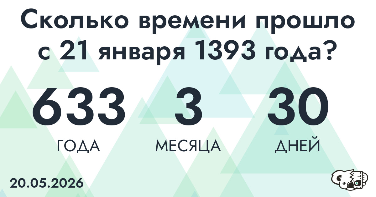 Сколько времени прошло с 21 января 1393 года