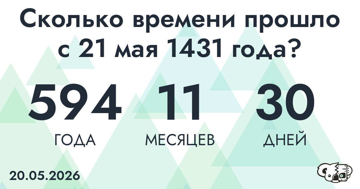Сколько времени прошло с 21 мая 1431 года