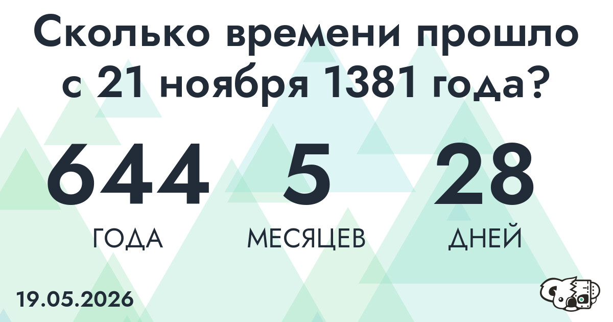 Сколько времени прошло с 21 ноября 1381 года