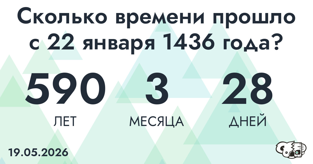 Сколько времени прошло с 22 января 1436 года