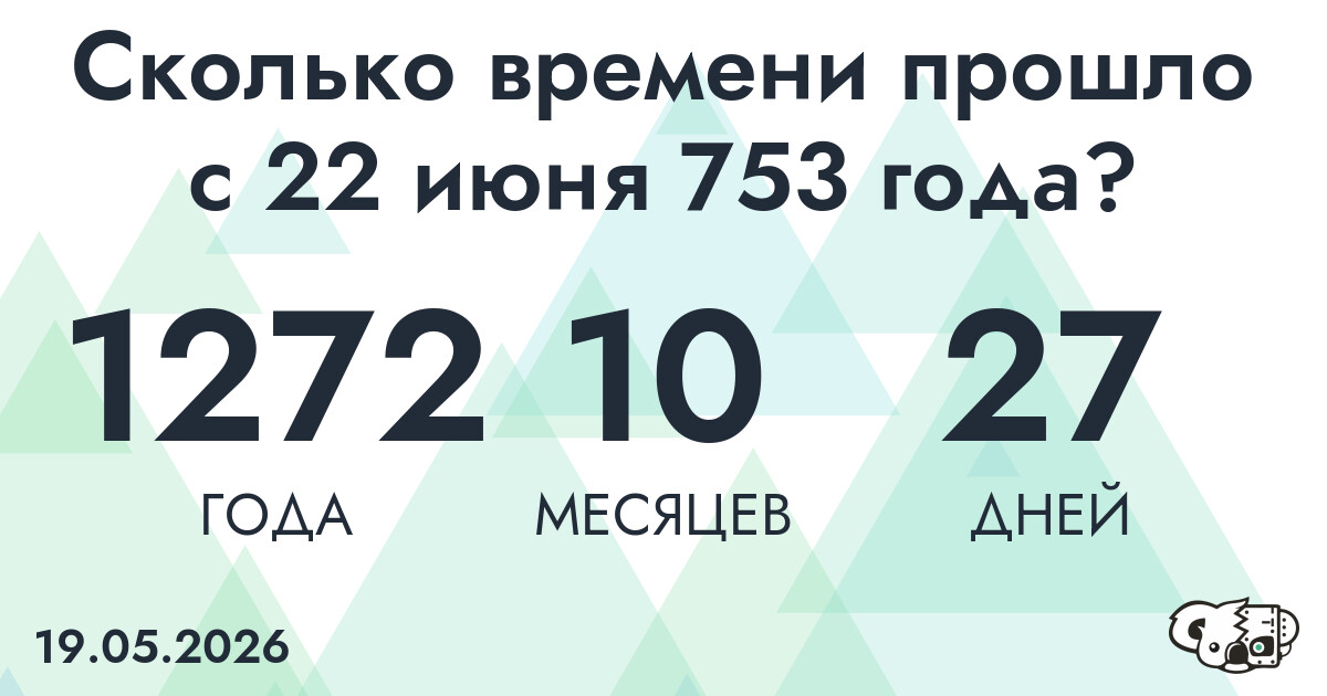Сколько времени прошло с 22 июня 753 года