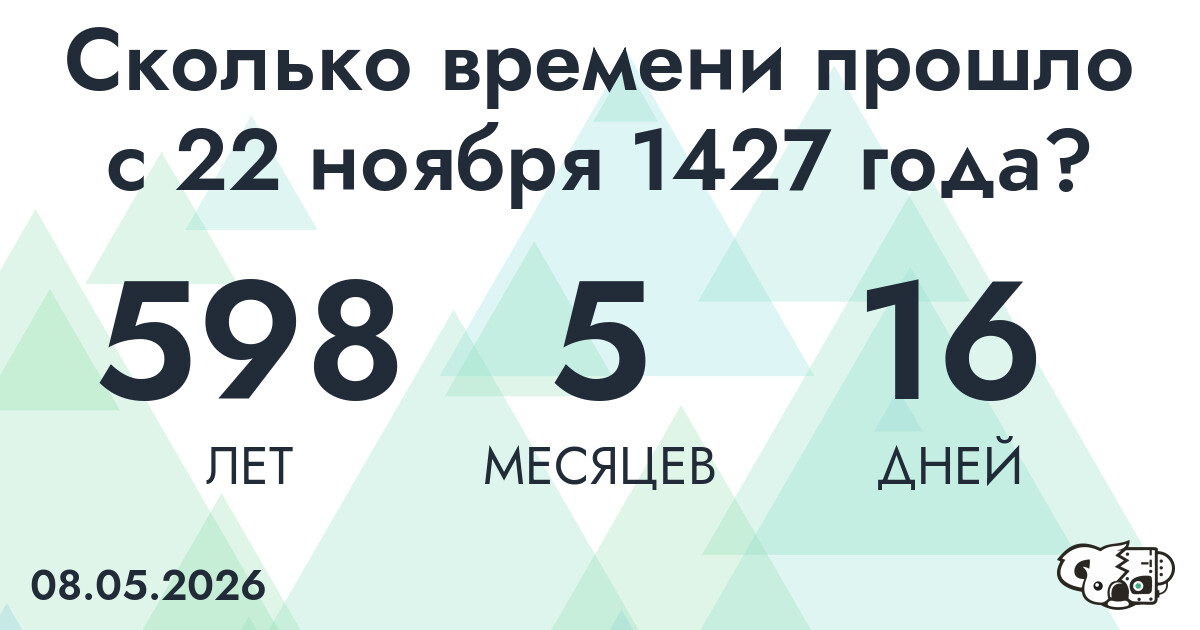 Сколько времени прошло с 22 ноября 1427 года