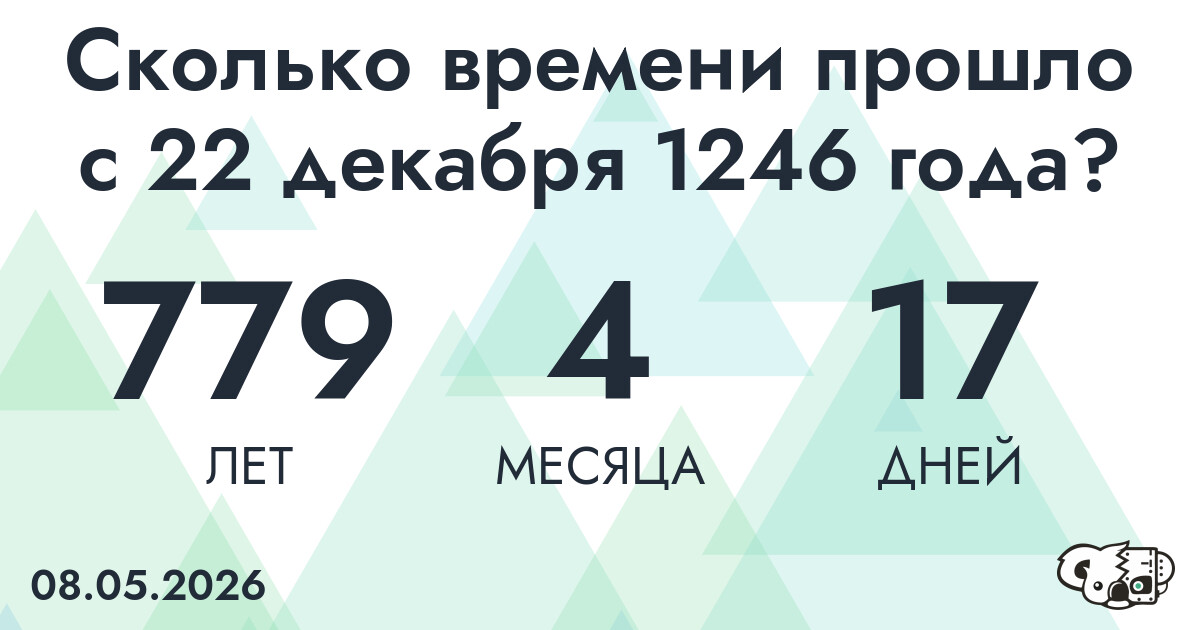 Сколько времени прошло с 22 декабря 1246 года