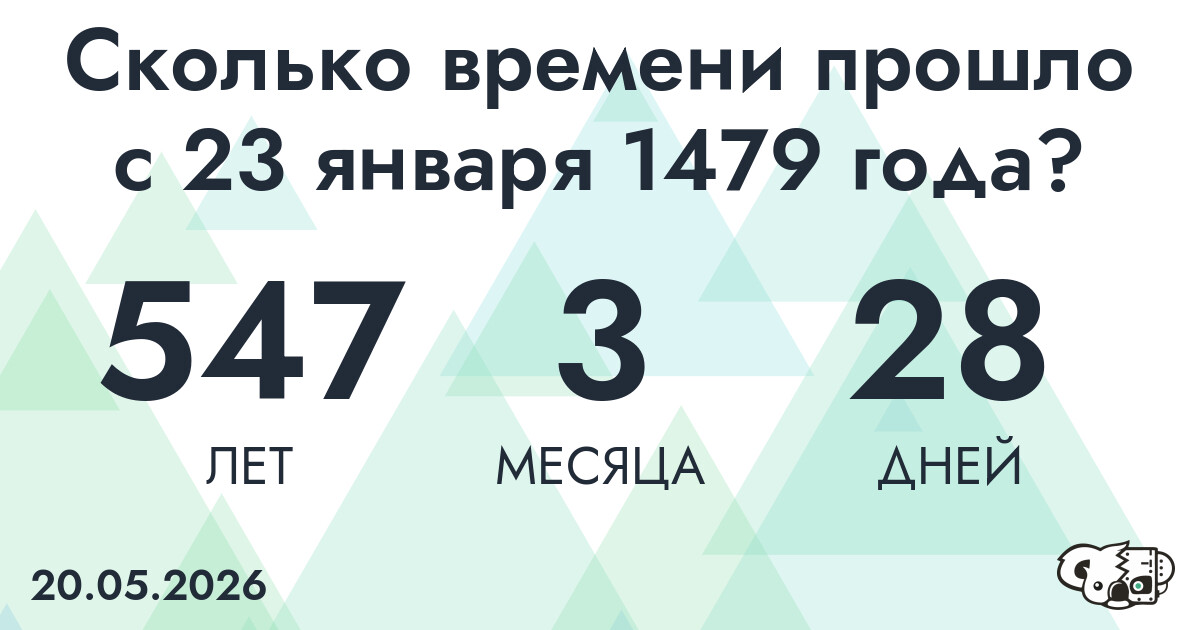 Сколько времени прошло с 23 января 1479 года