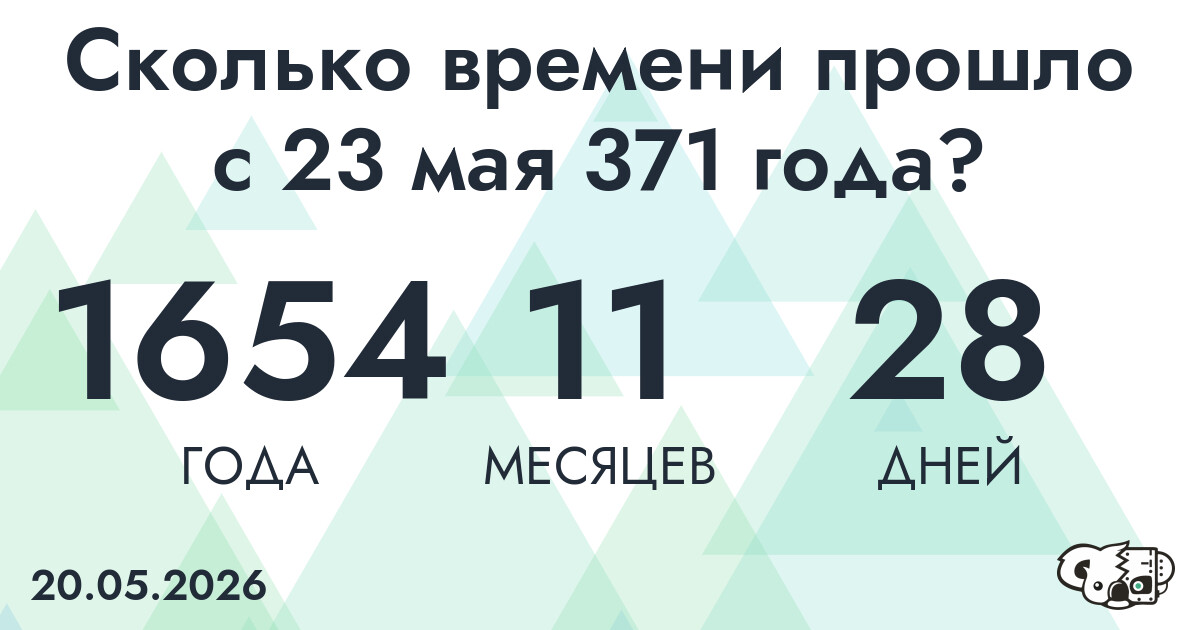 Сколько времени прошло с 23 мая 371 года