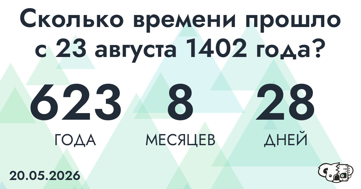 Сколько времени прошло с 23 августа 1402 года
