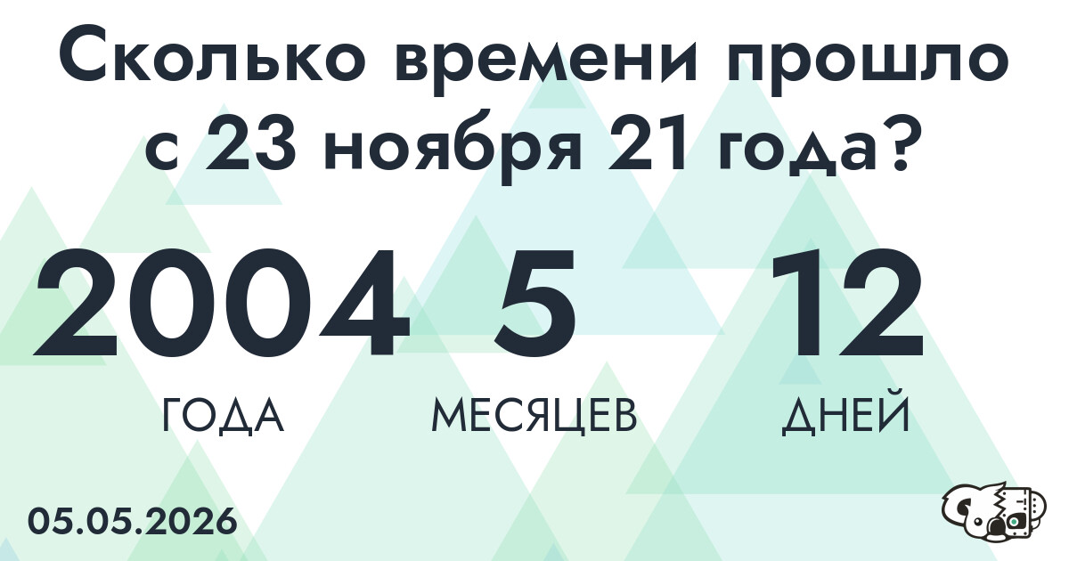 Сколько времени прошло с 23 ноября 21 года