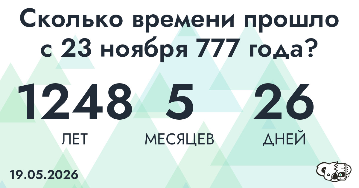 Сколько времени прошло с 23 ноября 777 года