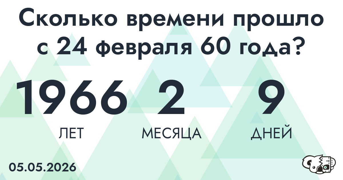 Сколько времени прошло с 24 февраля 60 года