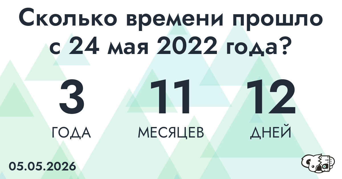 Сколько времени прошло с 24 мая 2022 года