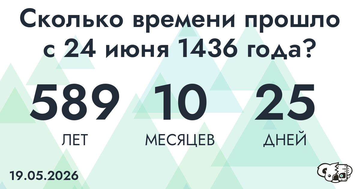 Сколько времени прошло с 24 июня 1436 года
