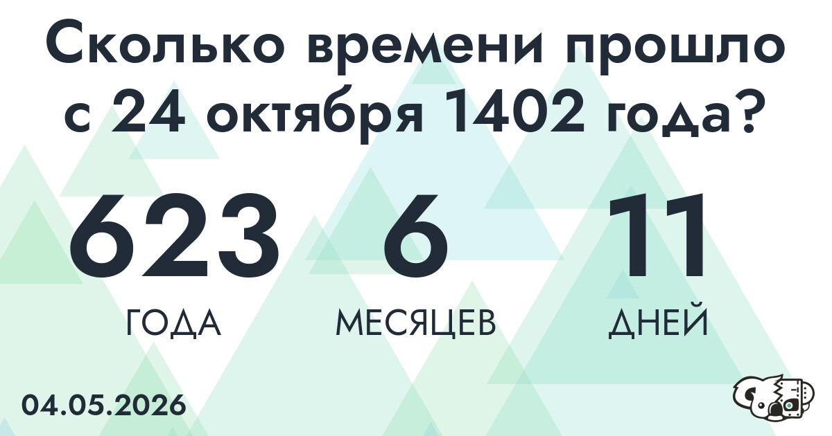 Сколько времени прошло с 24 октября 1402 года
