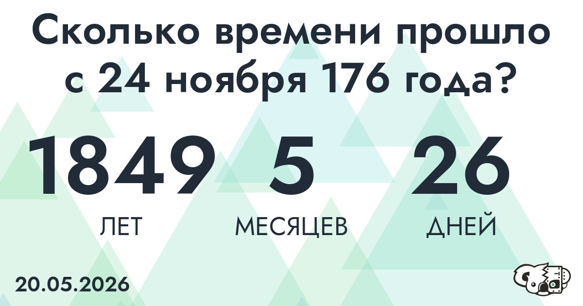 Сколько времени прошло с 24 ноября 176 года