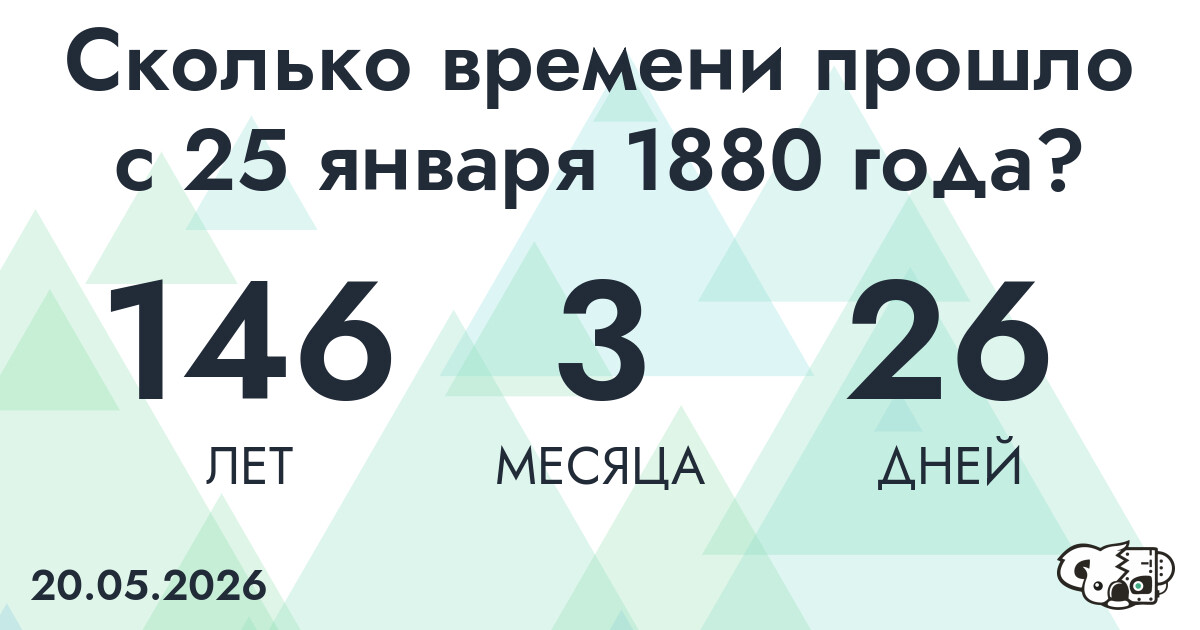 Сколько времени прошло с 25 января 1880 года
