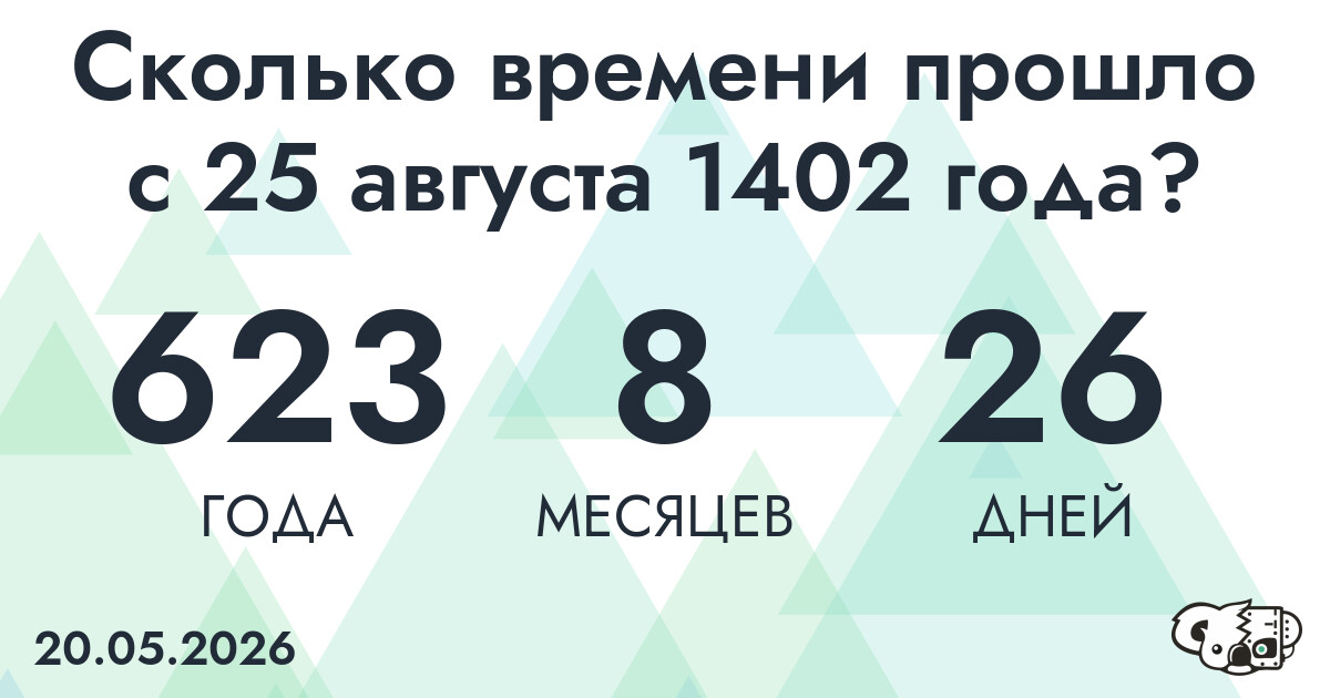 Сколько времени прошло с 25 августа 1402 года