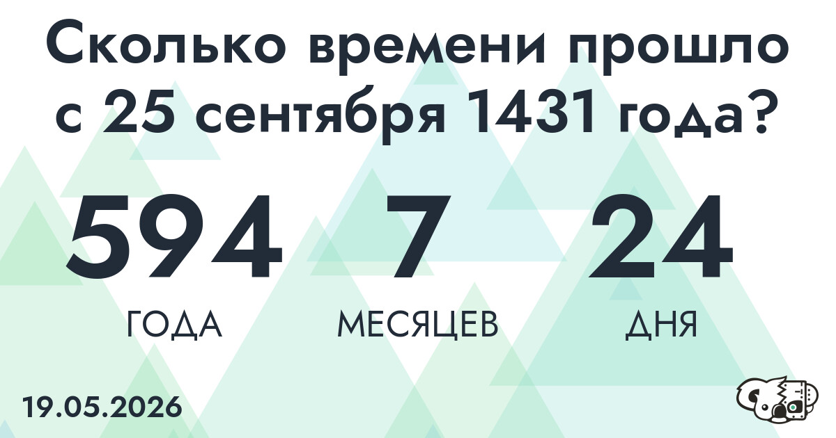 Сколько времени прошло с 25 сентября 1431 года
