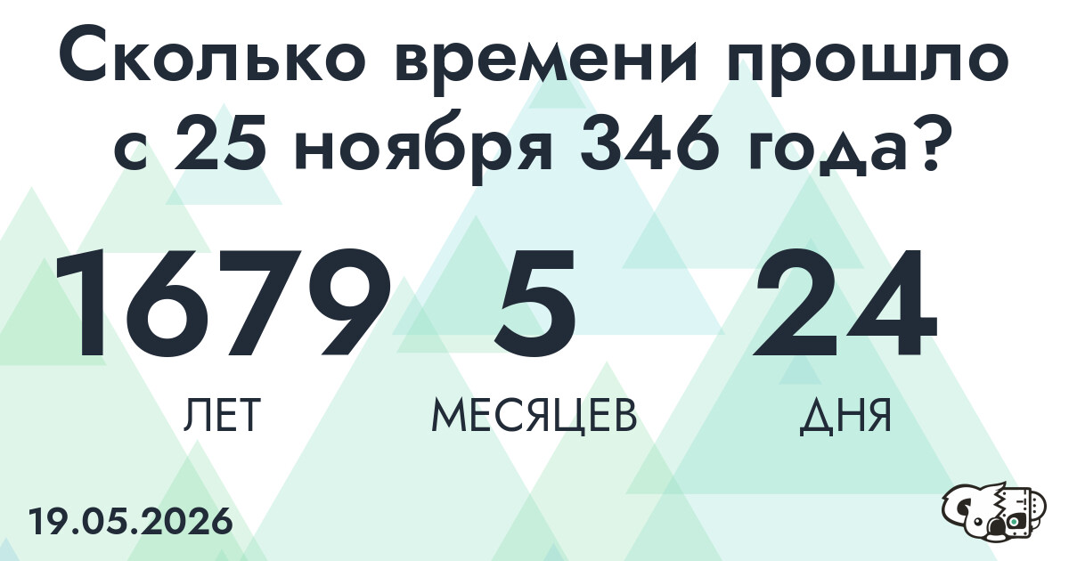 Сколько времени прошло с 25 ноября 346 года