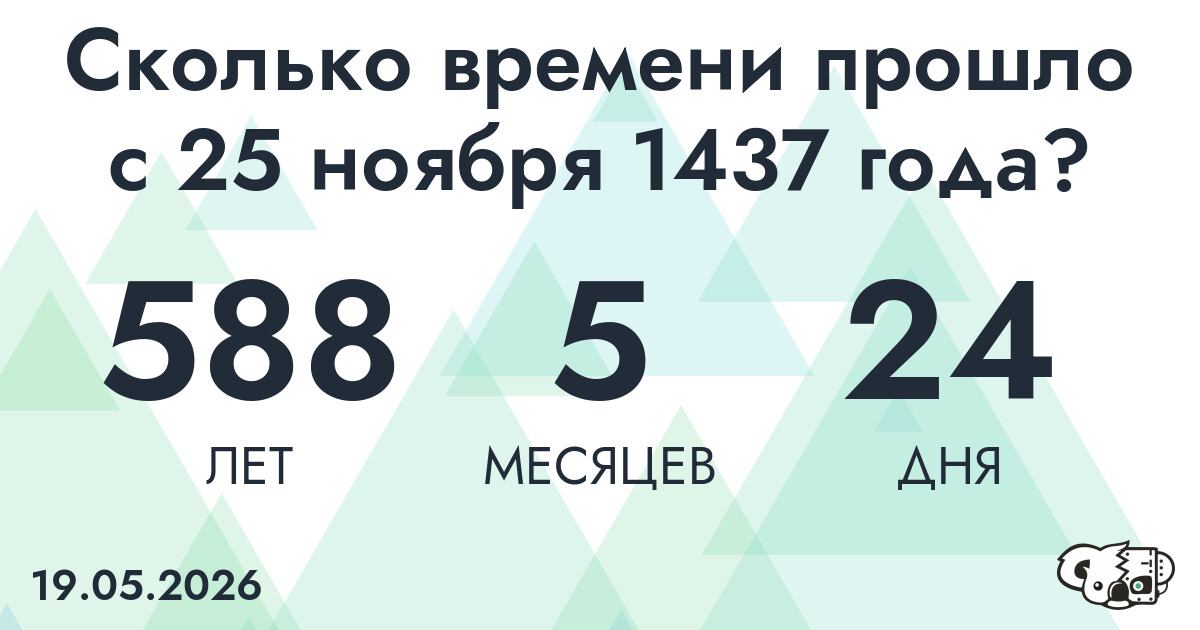 Сколько времени прошло с 25 ноября 1437 года