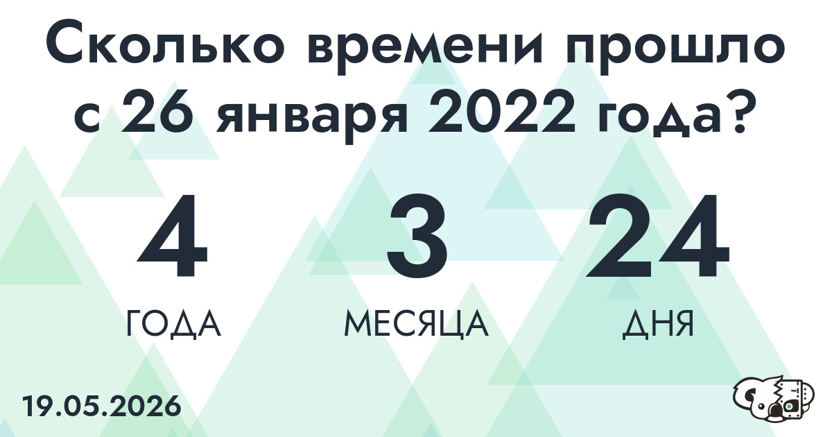 Сколько времени прошло с 26 января 2022 года