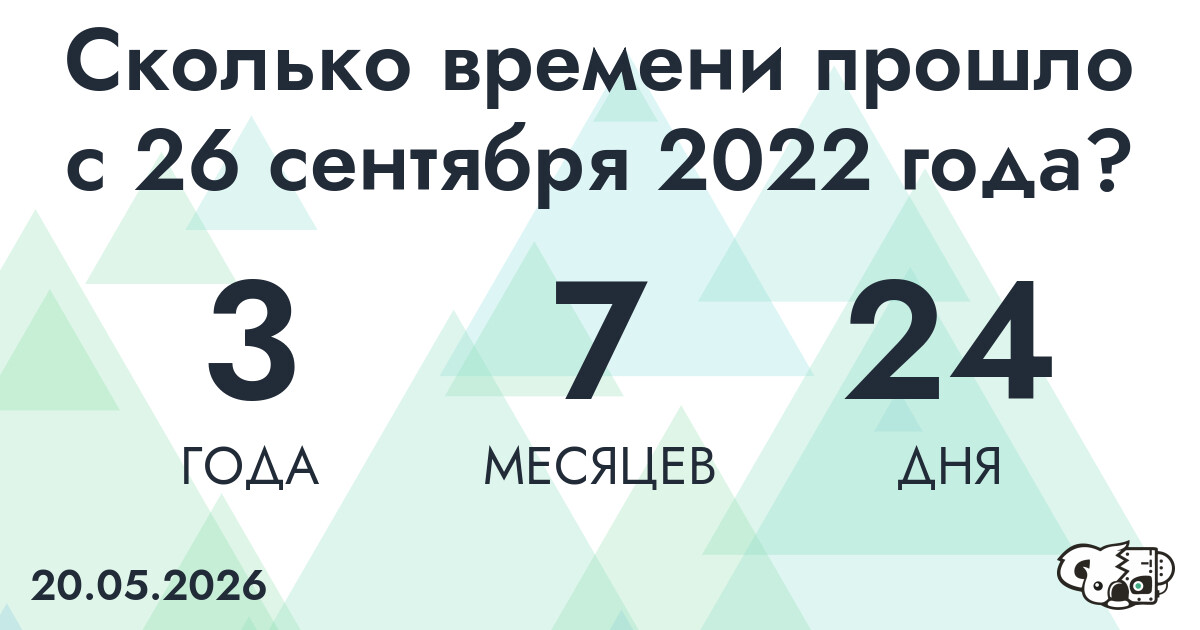 Сколько времени прошло с 26 сентября 2022 года