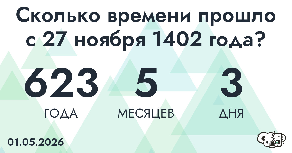 Сколько времени прошло с 27 ноября 1402 года