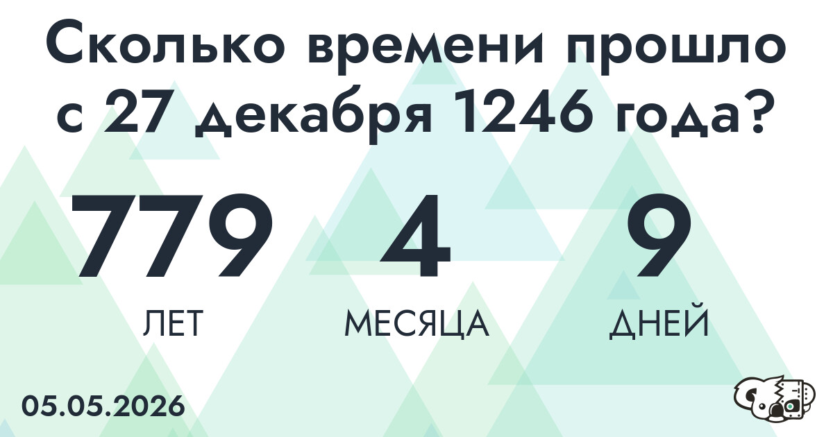 Сколько времени прошло с 27 декабря 1246 года