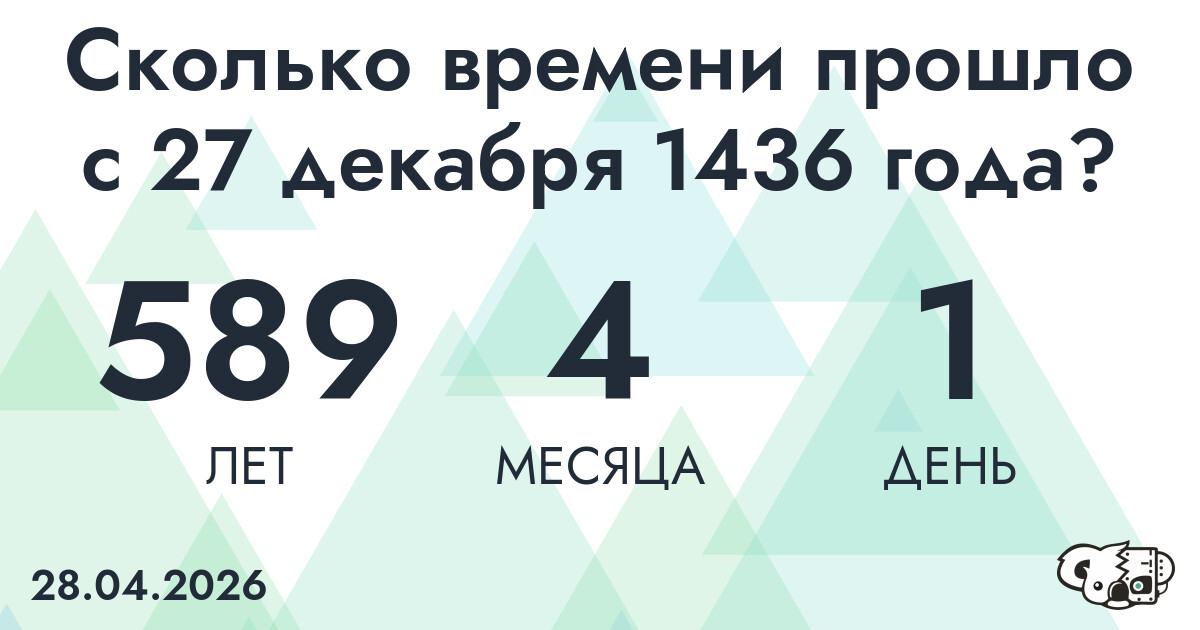 Сколько времени прошло с 27 декабря 1436 года