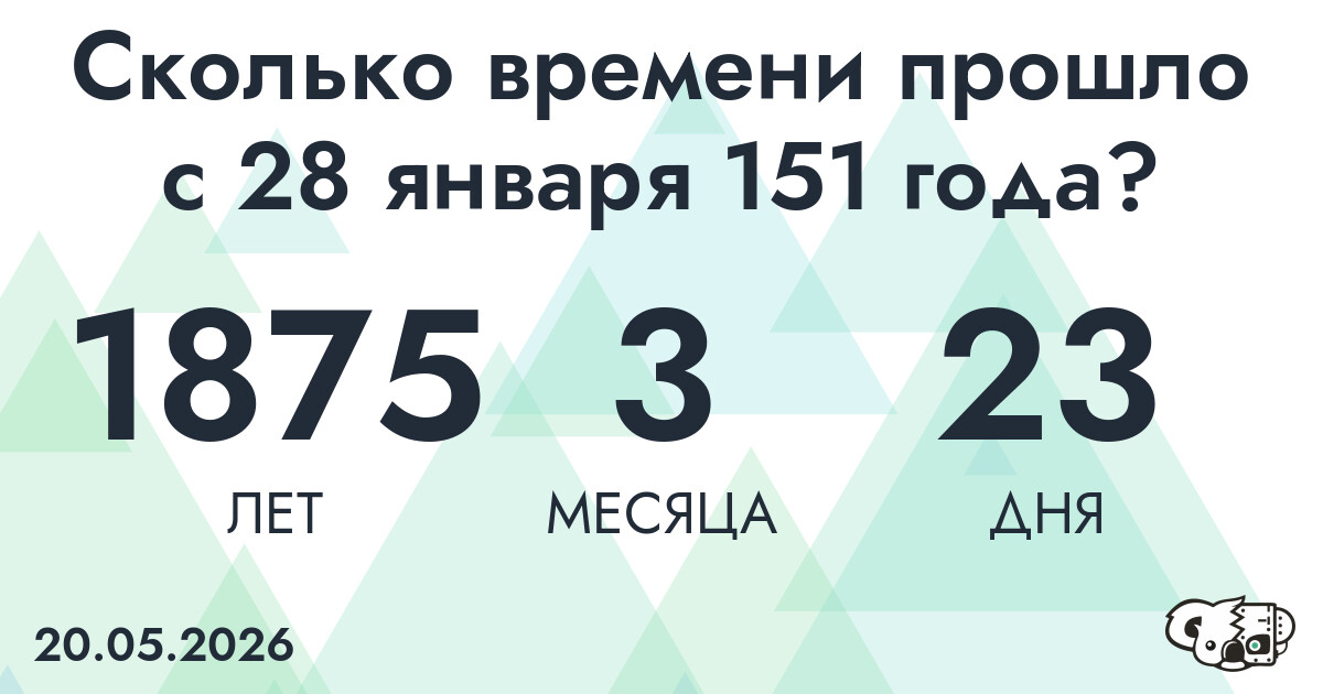Сколько времени прошло с 28 января 151 года