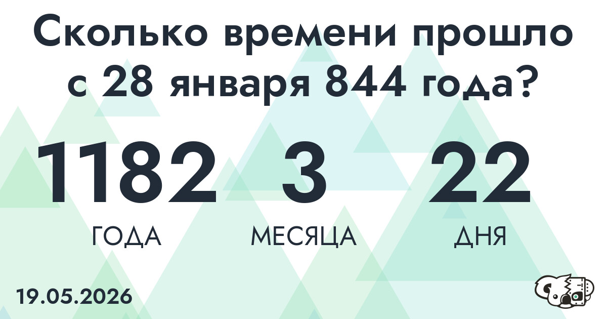 Сколько времени прошло с 28 января 844 года