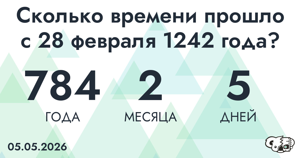 Сколько времени прошло с 28 февраля 1242 года