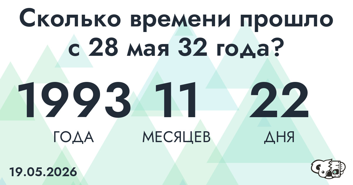 Сколько времени прошло с 28 мая 32 года