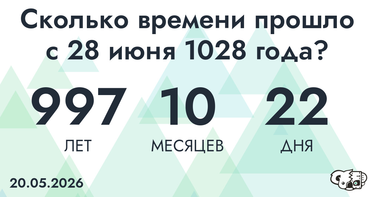 Сколько времени прошло с 28 июня 1028 года