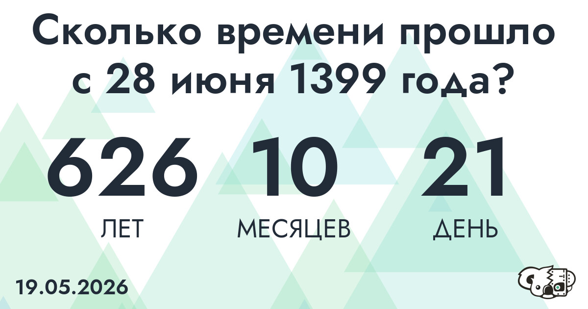 Сколько времени прошло с 28 июня 1399 года