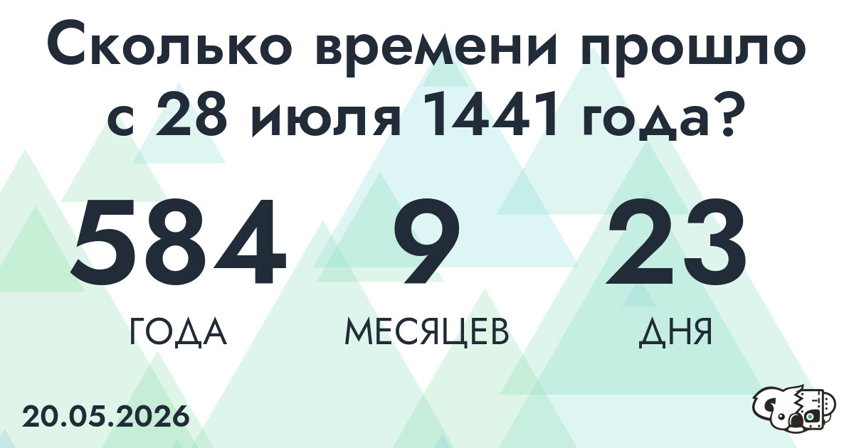 Сколько времени прошло с 28 июля 1441 года