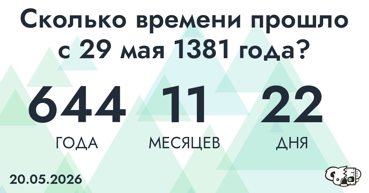 Сколько времени прошло с 29 мая 1381 года