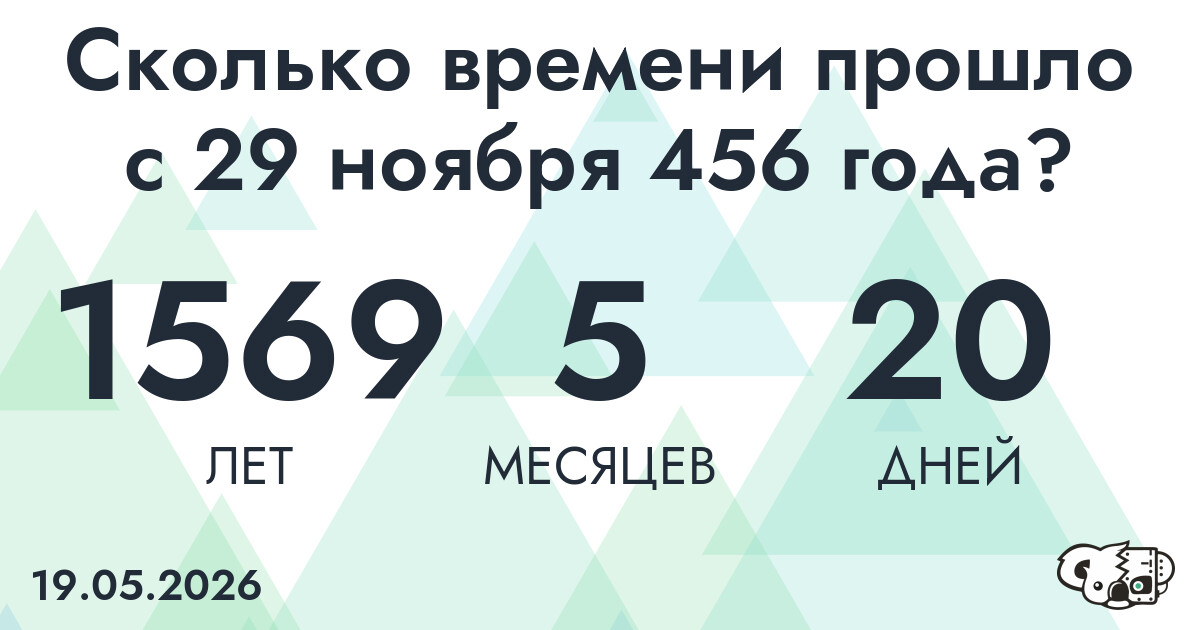 Сколько времени прошло с 29 ноября 456 года