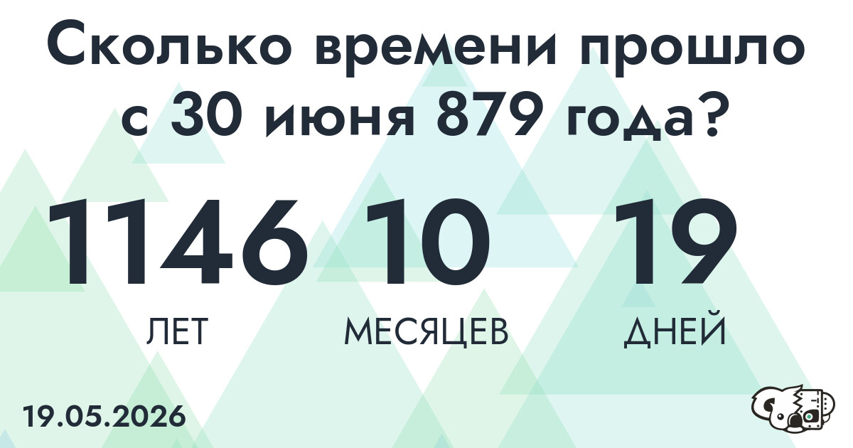 Сколько времени прошло с 30 июня 879 года