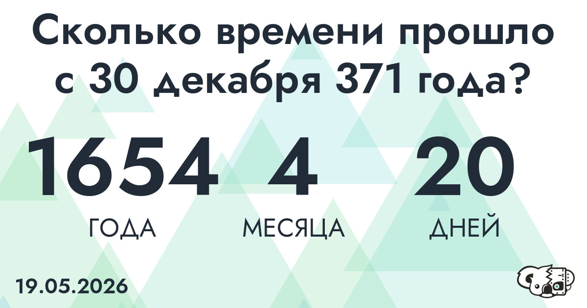 Сколько времени прошло с 30 декабря 371 года
