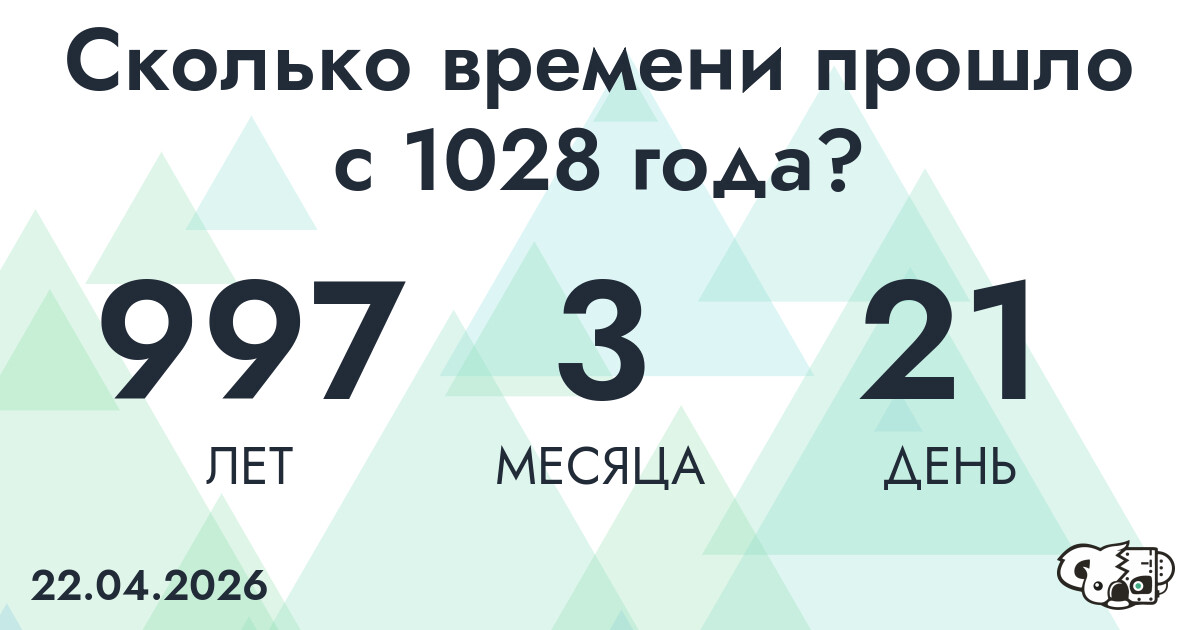 Сколько времени прошло с 1028 года?