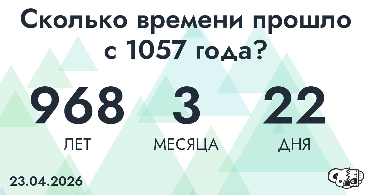 Сколько времени прошло с 1057 года?