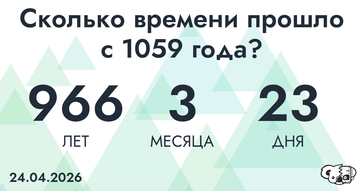 Сколько времени прошло с 1059 года?