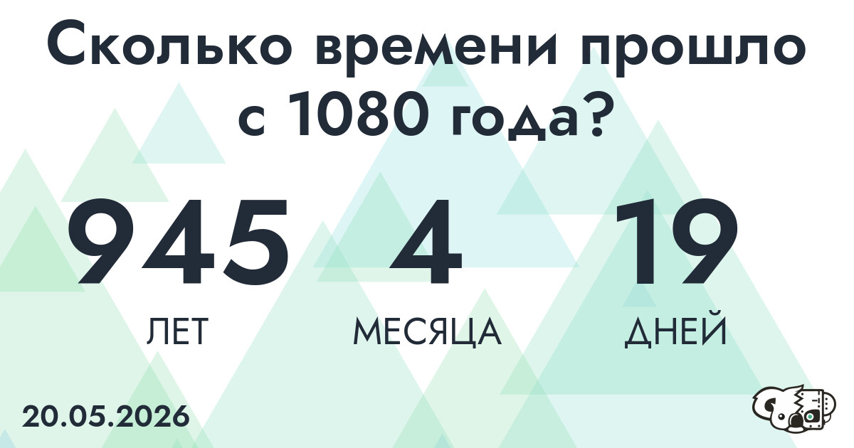 Сколько времени прошло с 1080 года?