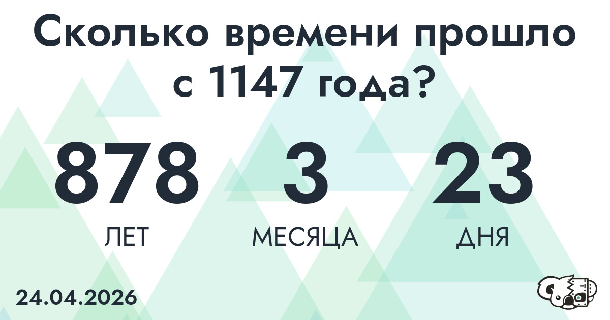 Сколько времени прошло с 1147 года?