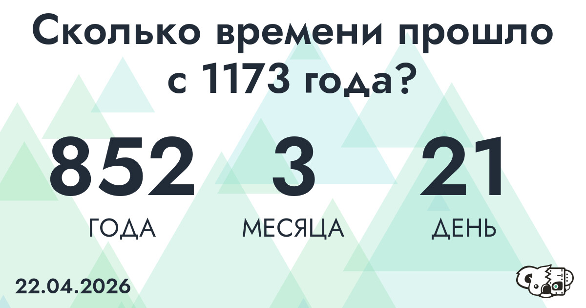 Сколько времени прошло с 1173 года?