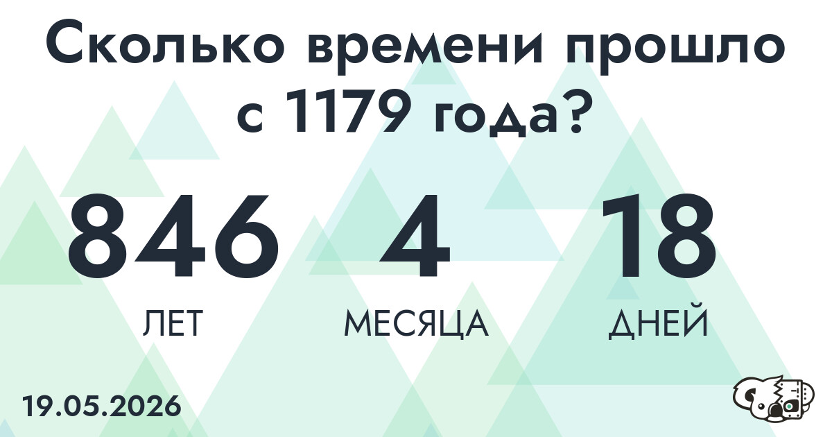 Сколько времени прошло с 1179 года?