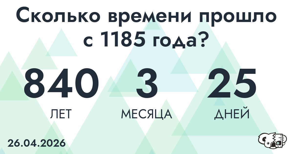 Сколько времени прошло с 1185 года?