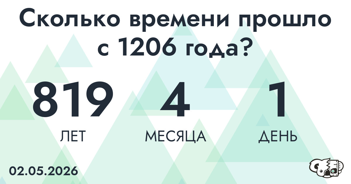 Сколько времени прошло с 1206 года?