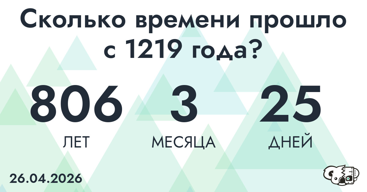 Сколько времени прошло с 1219 года?